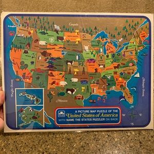 NWT vintage 1968 map puzzle USA
